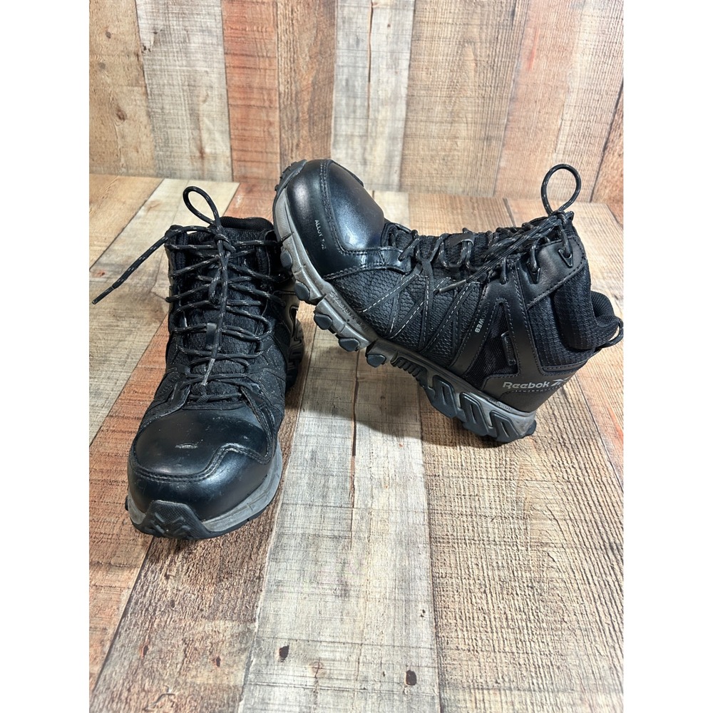 Reebok Trailgrip Work Men 8.5 Black Waterproof Alloy Safety Toe Boots RB3401